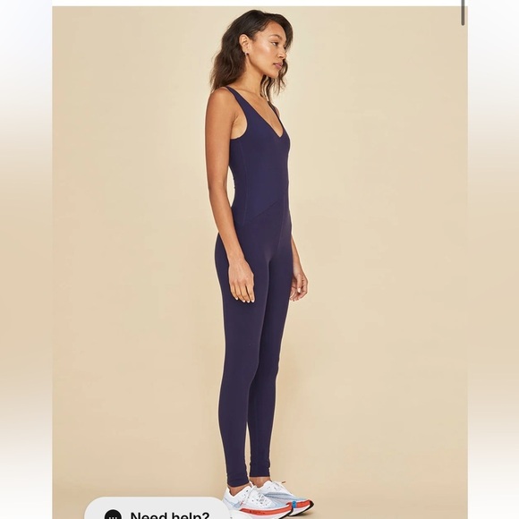 Carbon38 V-Neck Jumpsuit in Melt yoga Pilates blue - Picture 3 of 7